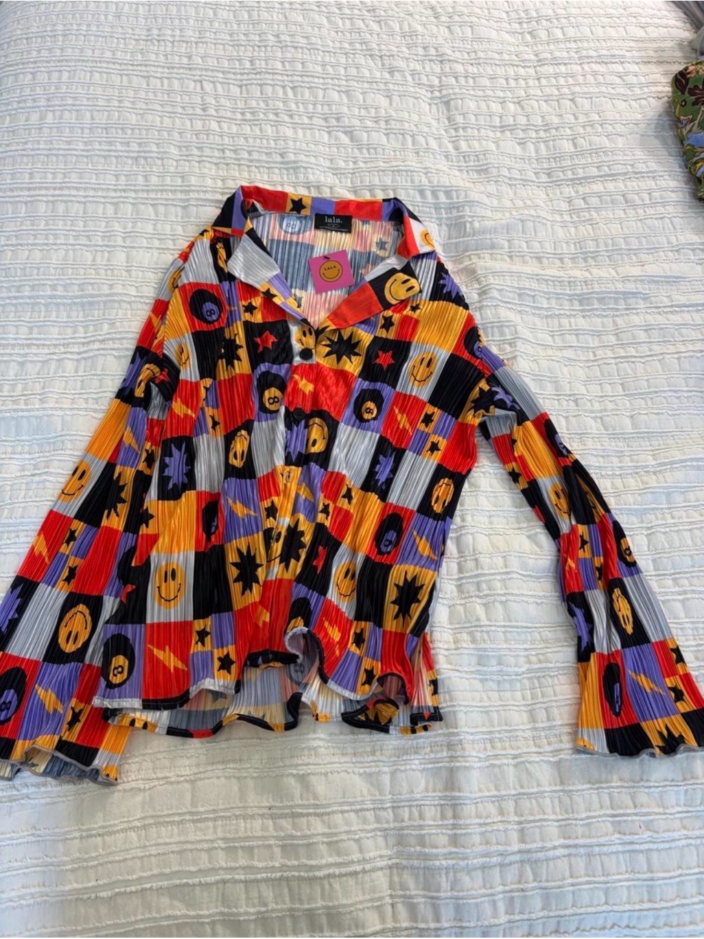 Dressed In Lala Long Sleeve Pliss Set In Not Made To Be Subtle - M — image 6 of 8